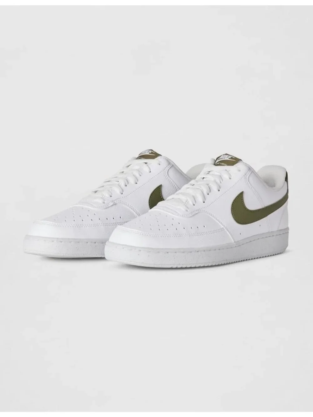 Nike Men's White Olive Court Vision Low Next Nature Classic Stylish Sneakers